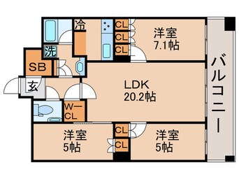 間取図 ﾊﾟｰｸﾀﾜｰ勝どきｻｳｽ棟(4504)