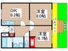 稲毛ﾌｧﾐｰﾙﾊｲﾂ6号棟（105） 2DKの間取り