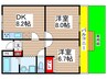 稲毛ﾌｧﾐｰﾙﾊｲﾂ6号棟（105） 2DKの間取り