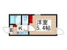 リブ六町 1Kの間取り
