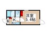 リブ六町 1Kの間取り