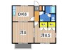 サンバレープラザＢ 2DKの間取り
