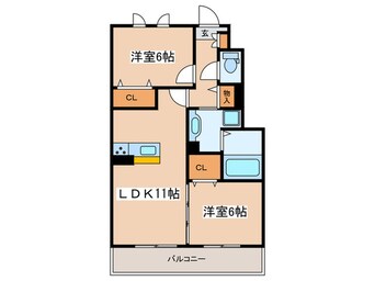 間取図 Ｃａｓａ　ＯｋｕｒａⅡ