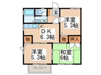 間取図 エスポワ－ルカネコＣ