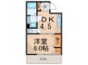 東部不動産第2マンション 1DKの間取り