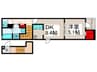 ラシュレ 1DKの間取り