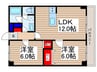 パ－ルエミネンス 2LDKの間取り
