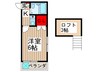 ＡＢＬＥ上尾 1Kの間取り