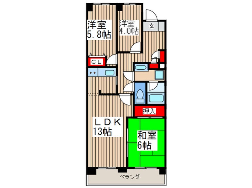 間取図 潮ハイツ（１Ｆ）