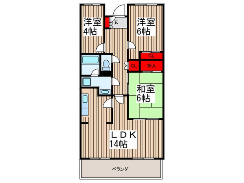 間取図 潮ハイツ（２Ｆ）