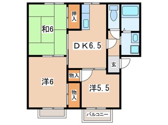 間取図 コーポたかべ・B