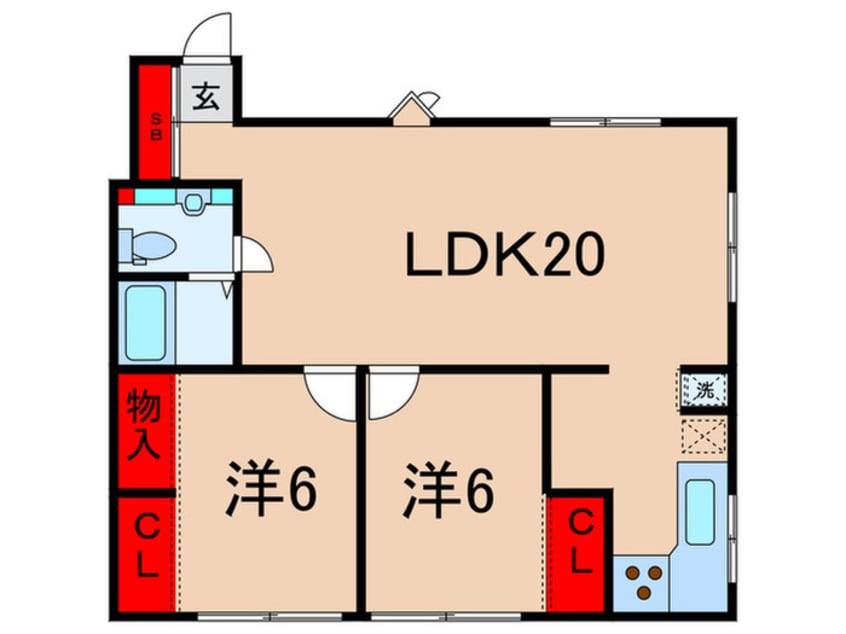 間取図 ＦＬＡＴ－Ｋ２