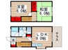 パ－クハイツ 2LDKの間取り