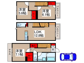間取図 六実4丁目戸建て貸家