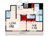 プレノ清澄庭園 1LDKの間取り