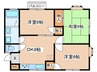 ルーミー鶴川９号館 3DKの間取り