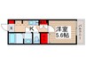 MELDIA柏 1Kの間取り