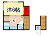 北島荘 1Kの間取り