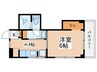 リバーサイド小澤 1Kの間取り