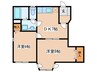 ラ・アベリ－ル 2DKの間取り