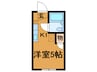 カサベルデ中村 1Rの間取り