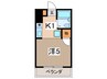 カサベルデ中村 1Rの間取り