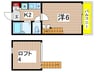シャトレ－ゼ 1Kの間取り