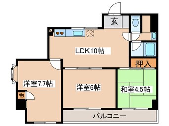 間取図 ｱﾊﾟﾙﾄﾏﾝ ﾄﾛﾜﾊﾞﾚ-ｻﾝﾄﾙ