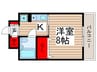 ヴェルス本八幡 1Kの間取り