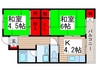 若宮マンションＤ棟 2Kの間取り