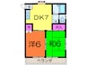 サンライト藤 2DKの間取り