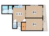 アベニュ－平塚 2DKの間取り