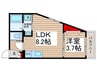 アーテル 1LDKの間取り