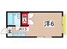 カ－ムダウン椿森 1Kの間取り