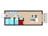サンシティー石井 1Kの間取り