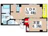 Pｌumeria 1LDKの間取り