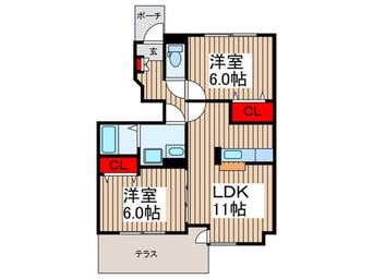 間取図 マリブコートみさき3