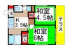 内田貸家１ 2Kの間取り