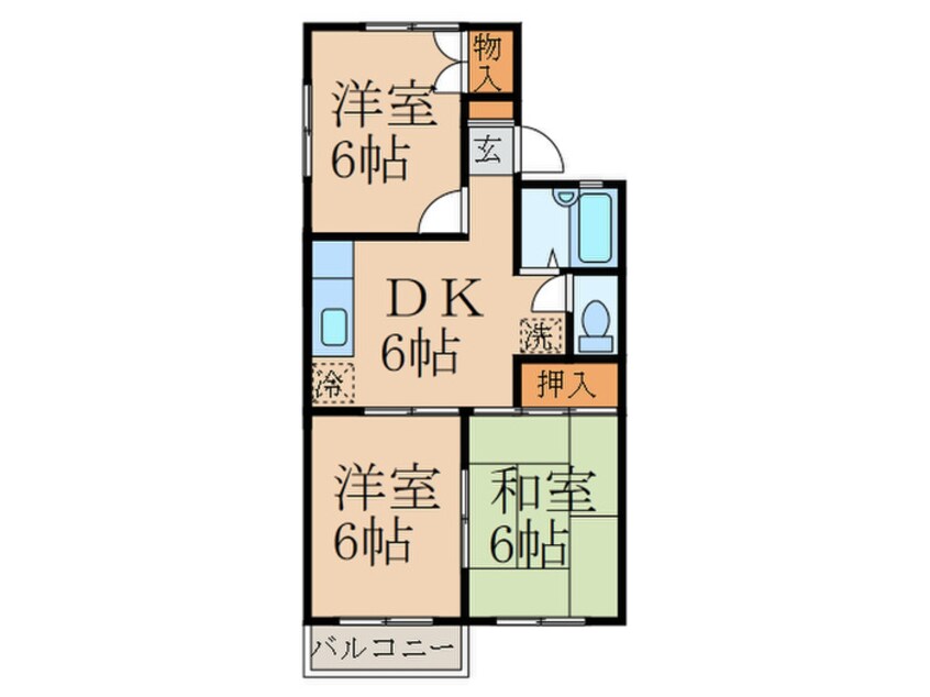 間取図 ウオ－タ－パ－ク塚本Ｃ棟