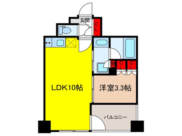 間取り図 ｻﾞ･ﾊﾟｰｸﾊﾋﾞｵ人形町ﾚｼﾞﾃﾞﾝｽ