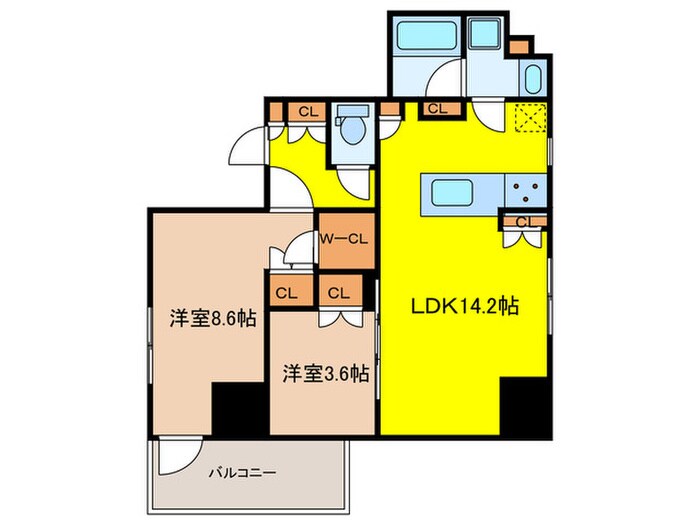 間取り図 ｻﾞ･ﾊﾟｰｸﾊﾋﾞｵ人形町ﾚｼﾞﾃﾞﾝｽ