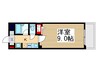 クラリスハイム 1Kの間取り
