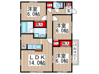 間取図 ﾄﾘﾌﾟﾚｯｸｽ夏見