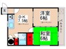 ＳＯＵＴＨ　ＷＩＮＧ 2DKの間取り