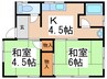 田島貸家２号棟 2Kの間取り