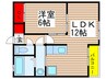 サンアベニュー八千代台 1LDKの間取り