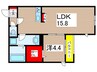 ルミエール神明町 1LDKの間取り