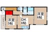 アークエステート川口 2DKの間取り