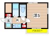 グリ－ンコ－ト中野島 1Kの間取り