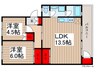 田園ハイツ川越2号棟（501） 2LDKの間取り